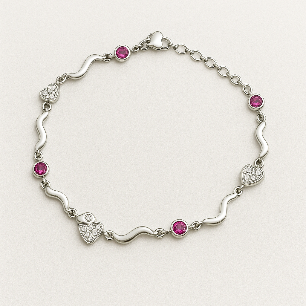 Hearts Waves Charm